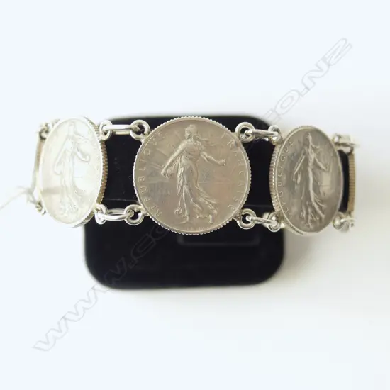 BRACELET MADE FROM FRENCH FRANCS 39.4gms