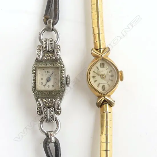 2 LADIES WRISTWATCHES PIERPONT MARQUISITE & ELMA 