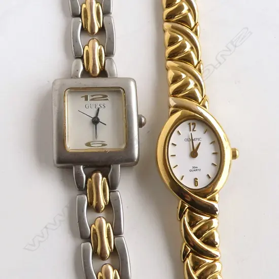 2 LADIES  WRISTWATCHES OLYMPIC QUARTZ & GUESS