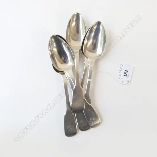 6 STG SILVER DESSERT SPOONS, EXETER EARLY 19thC 263gms