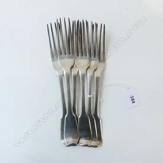 6 STG SILVER TABLE FORKS, LONDON 1820 476gms