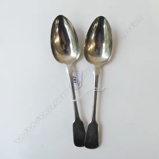PR STG SILVER TABLE SPOONS, LONDON 1825, 133gms