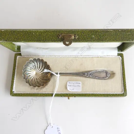CASED CONT SILVER SIFTING SPOON
