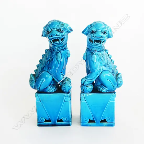 PR BLUE GLAZED FOO / FU DOGS H.250mm