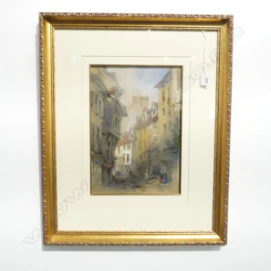 THOMAS COLMAN DIBDIN (ENGLISH 1810-1893), FRENCH STREET SCENE, WC, 1866 360x250mm