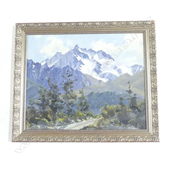 BRIAN HALLIDAY 'LONG TOM MT. FROM DINGLE ROAD', WANAKA, OIL ON BOARD, 440x540mm 