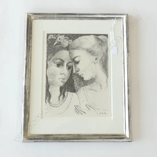 PAUL DELVAUX 'CONFIDENCES' LITHOGRAPH 15.3.72 340x260mm