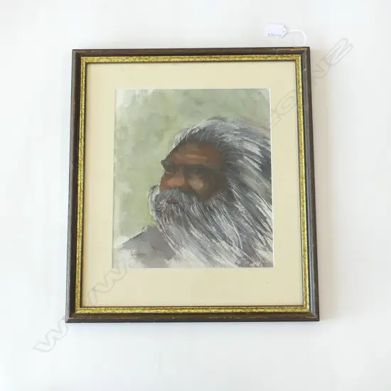 JEAN GRANT, ABORIGINAL ELDER, WATERCOLOUR, 460x 410mm