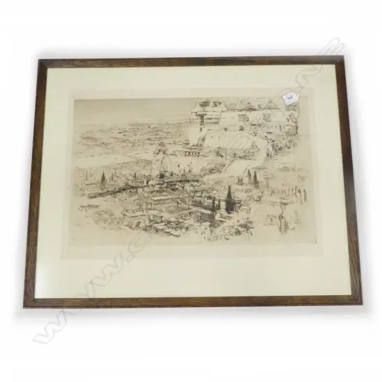 WILLIAM WALCOT 'BABYLON' DRYPOINT ETCHING, SIGNED, 400x580mm FOXING
