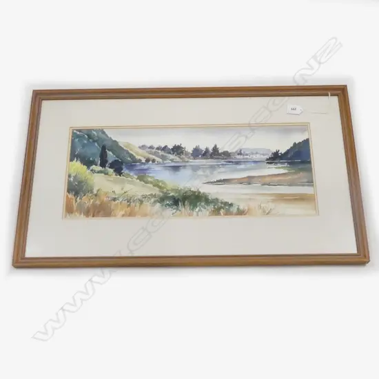 VAL TUBMAN 'APPROACHING WHANGAMATA' WC 220x550mm slight foxing