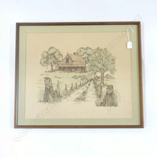 FARMHOUSE PEN & W/C, SIGNED & DATED '80 430 x 530mm (foxing)