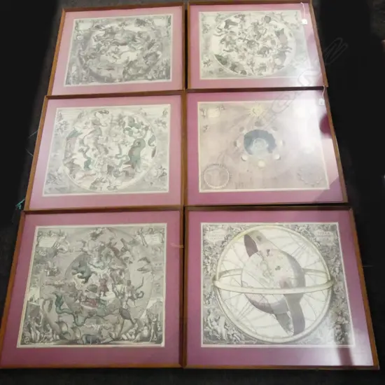 SET OF 6 PRINTS FROM HARMONIA MACROCOSMICA BY CELLARIUS 430x510mm