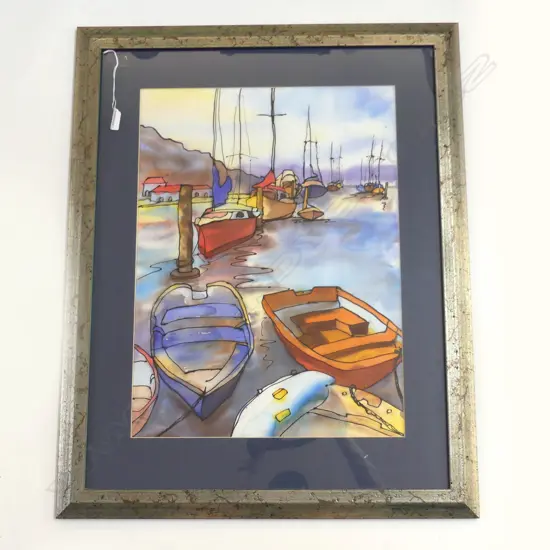 PAINTING THE RED DINGHY BY NORA GREAVE H780 W620MM