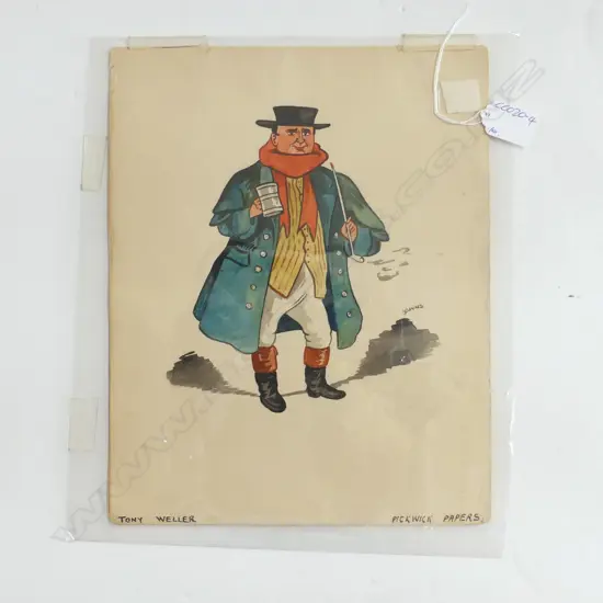 10 VARIOUS 'PICKWICK PAPERS' CARICATURES variously named Signed S Binns 315 x 245mm