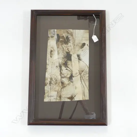 SUZANNE GOLDBERG (NZ 1940-1999), COLLAGE, MIXED MEDIA, SIGNED, 530 x 450mm