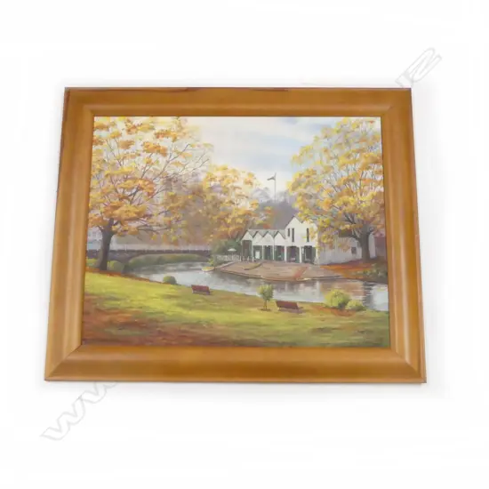 JEANETTE PAGE 'AVON RIVER CHRISTCHURCH' ACRYLIC ON BOARD, 400x500mm