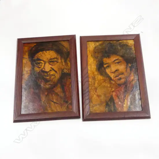 PR MARK DETHROW PORTRAITS; JAMES COTTON & JIMI HENDRIX (FRAME AF), 2005 450x290mm