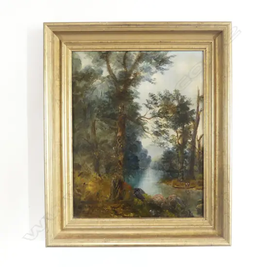 THOMAS L. DRUMMOND (1850-1926), TRIBUTARY WANGANUI RIVER, OIL ON BOARD, 1876 500x395mm