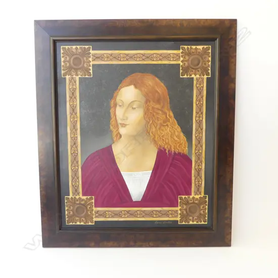 CANDI DENTICE, RENAISSANCE STYLE PORTRAIT, ACRYLIC ON CANVAS, 600x495mm