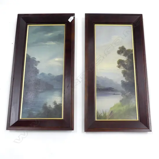 2 COLONIAL LANDSCAPE OILS, WAIKATO RIVER & OTHER 580x225mm