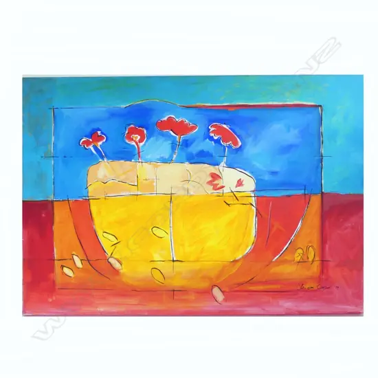 (23949) CLAUDIA COOPER ACRYLIC PAINTING 'HAURAKI GLOW 1' 705 X 1015mm