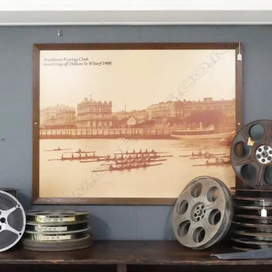 LG PHOTO PRINT, AUCKLAND ROWING CLUB MUSTERING OFF HOBSON ST WHARF 1908 840x1110mm