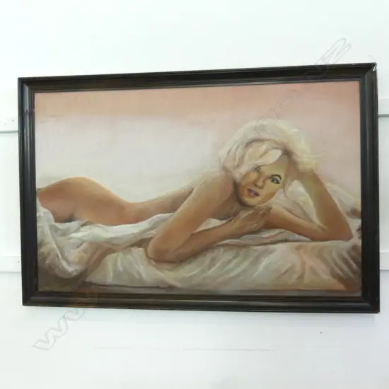 SIGNED ARTWORK, MARILYN NUDE, ACRYLIC ON BOARD 590x930mm