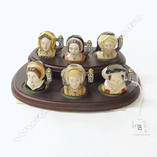 ROYAL DOULTON TINY TOBY JUG SET 'THE SIX WIVES of HENRY VIII' SET MODELLED by WILLIAM K. HARPER, LTD ED