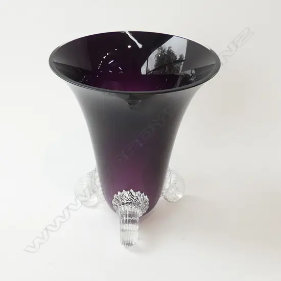 PURPLE GLASS VASE H180mm