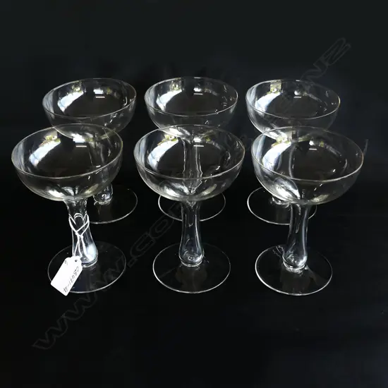 6 HOLLOW STEMMED CHAMPAGNE GLASSES
