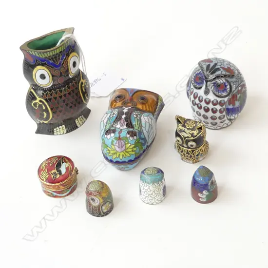 CLOISONNE OWLS