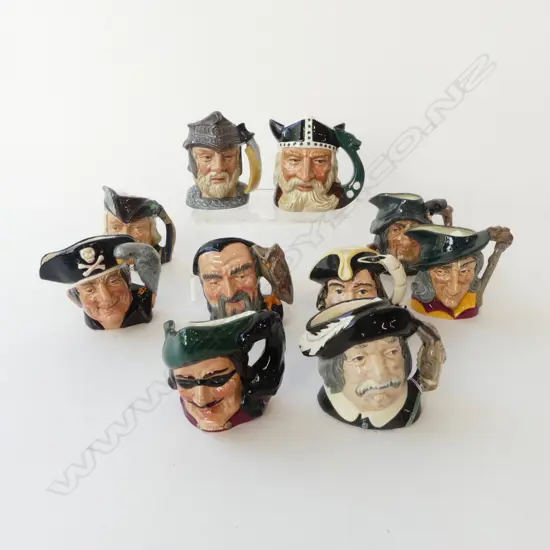 10 ROYAL DOULTON CHARACTER JUGS H.100mm