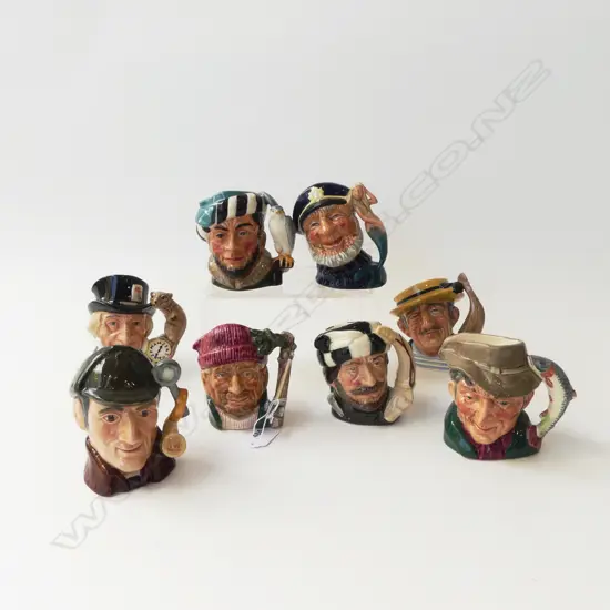 8 ROYAL DOULTON CHARACTER JUGS H.100mm