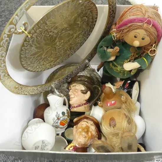 GOSS CHINA, 4 ROYAL DOULTON MINI CHARACTER JUGS, ORIENTAL DINNER GONG H.230mm