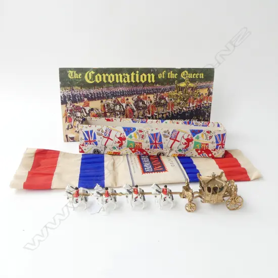 3 1953 CORONATION PCES; 3D PAPER MODEL, CARNIVAL CREPE, COACH MODEL L.310mm