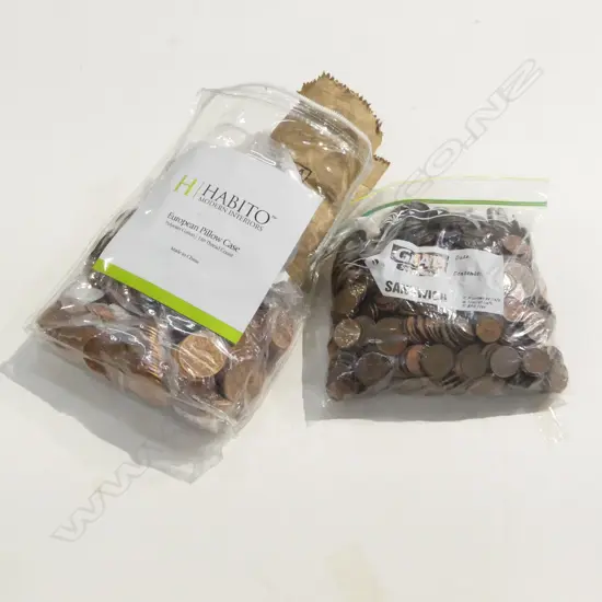 2 BAGS OF COPPER COINS