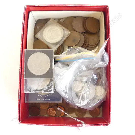 COIN COLLECTION INCLDS; NZ COMMEMORATIVE COINS, DECIMAL COINS, PENNIES, ENG 1/2 CROWNS