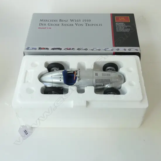 CMC 1:18 MODEL RACING CAR, MERCEDES W165 1939 L.210mm, BOXED