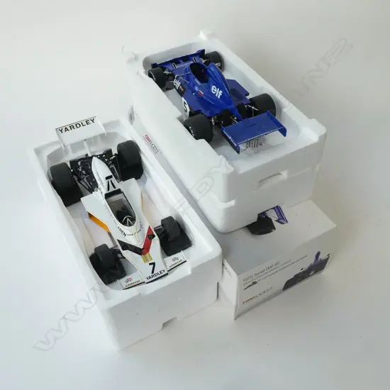 2 1:18 MODEL RACING CARS; TSM 1973 TYRRELL 006 #5, L.250mm, PAULS MODEL ART McLAREN M23 FORD