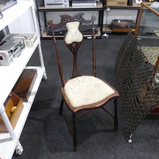 EDWARDIAN MAHOGANY PARLOUR CHAIR