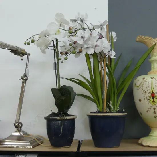 2 FAUX POTTED ORCHIDS H.550mm