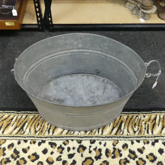VINTAGE GALVANISED METAL BUCKET 550x420x255mm