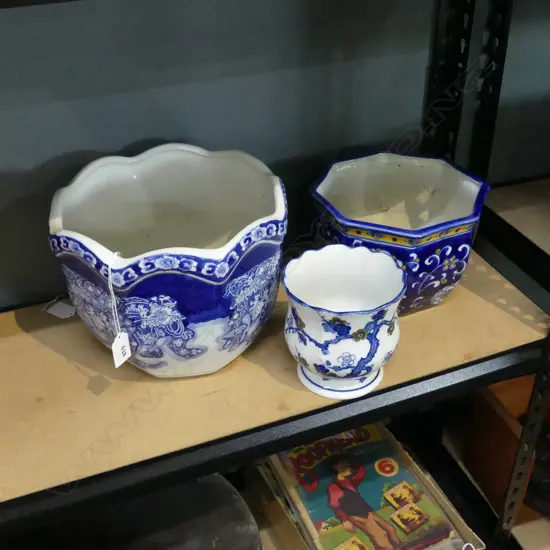 3 ORIENTAL STYLE PLANT POTS