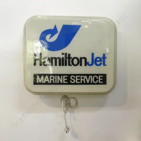 VINTAGE HAMILTON JET MARINE SERVICE SIGN [WORKING] 560x660mm