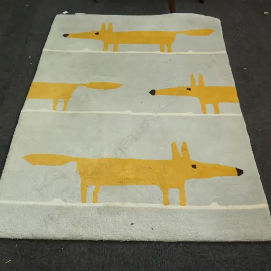 MACHINED WOOL PILE RUG, SCION 'MR FOX' 1200x1800mm