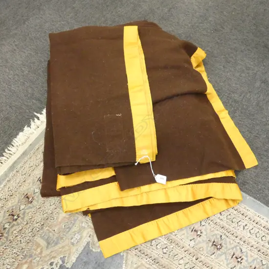 2 BROWN WOOL BLANKETS