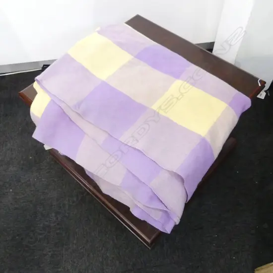 ONEHUNGA WOOLLEN MILLS PRINCESS BLANKET, PURPLE CHECK