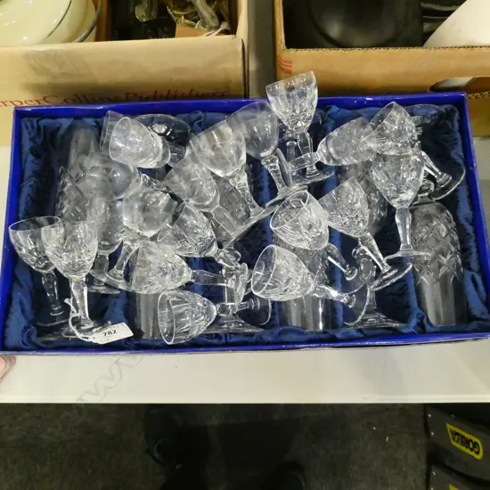 2 BOXES OF 6 BOHEMIA CRYSTAL CHAMPAGNE GLASSES H.215mm + OTHERS