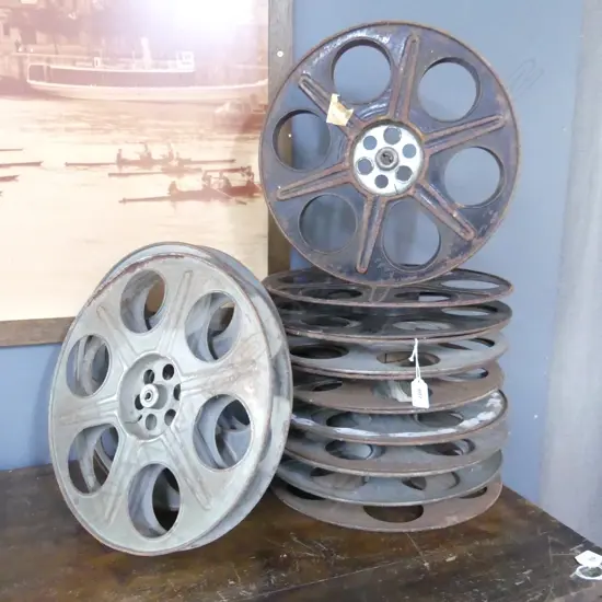 10 EMPTY METAL MOVIE / FILM SPOOL REELS