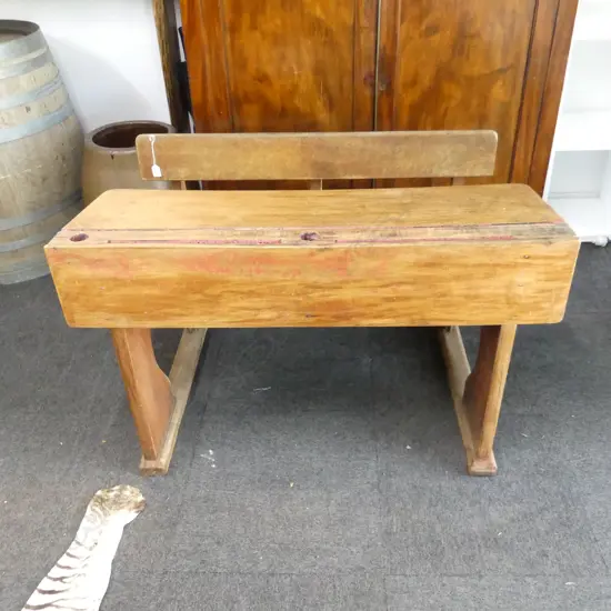 DOUBLE COLONIAL KAURI SCHOOL DESK